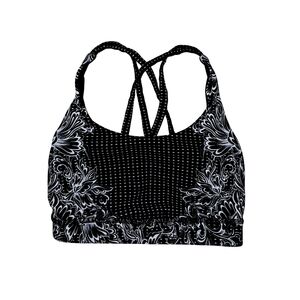 Lululemon Energy Strappy Black and White Floral Sports Bra Size 2